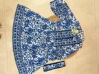 Blue Blossom Hand Block Short Dress