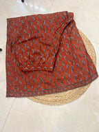 Aarna Terracotta Paisley Cotton 3 Pcs Suit Set