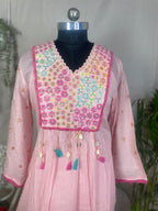 Aavya Blush Pink Mal Mal Cotton 3 Pcs Suit Set