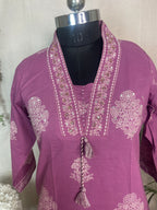 Vritti Mauve Pink Cotton 3 Pcs Suit Set