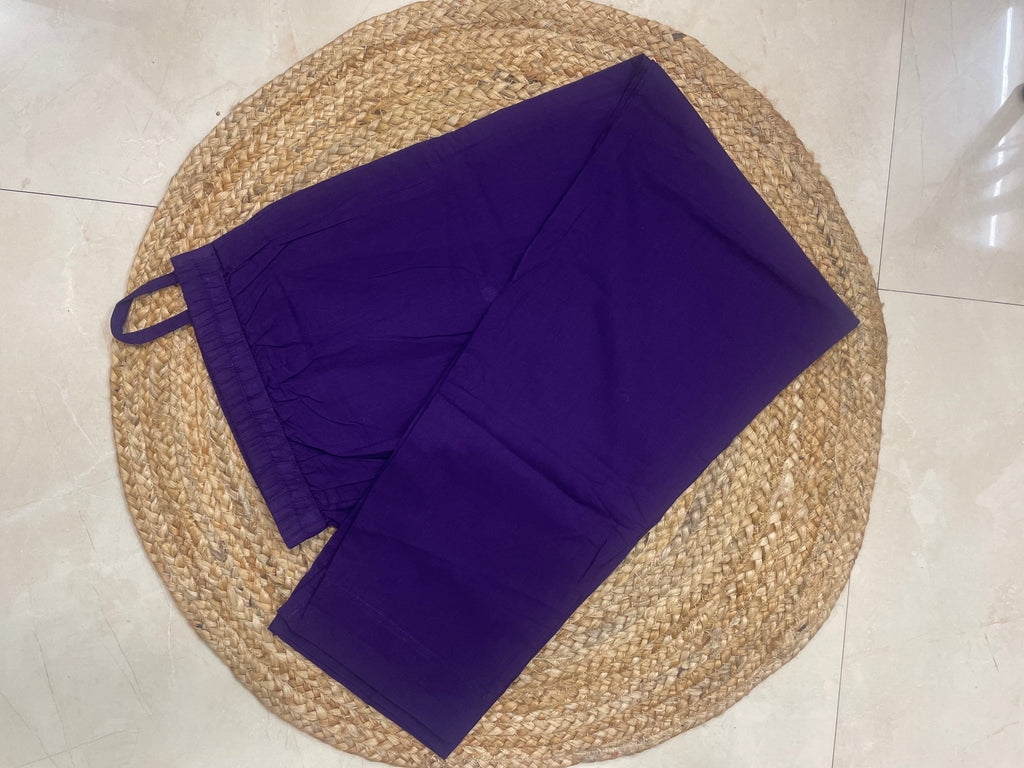 Jheel Purple Circle Cotton 3 Pcs Suit Set