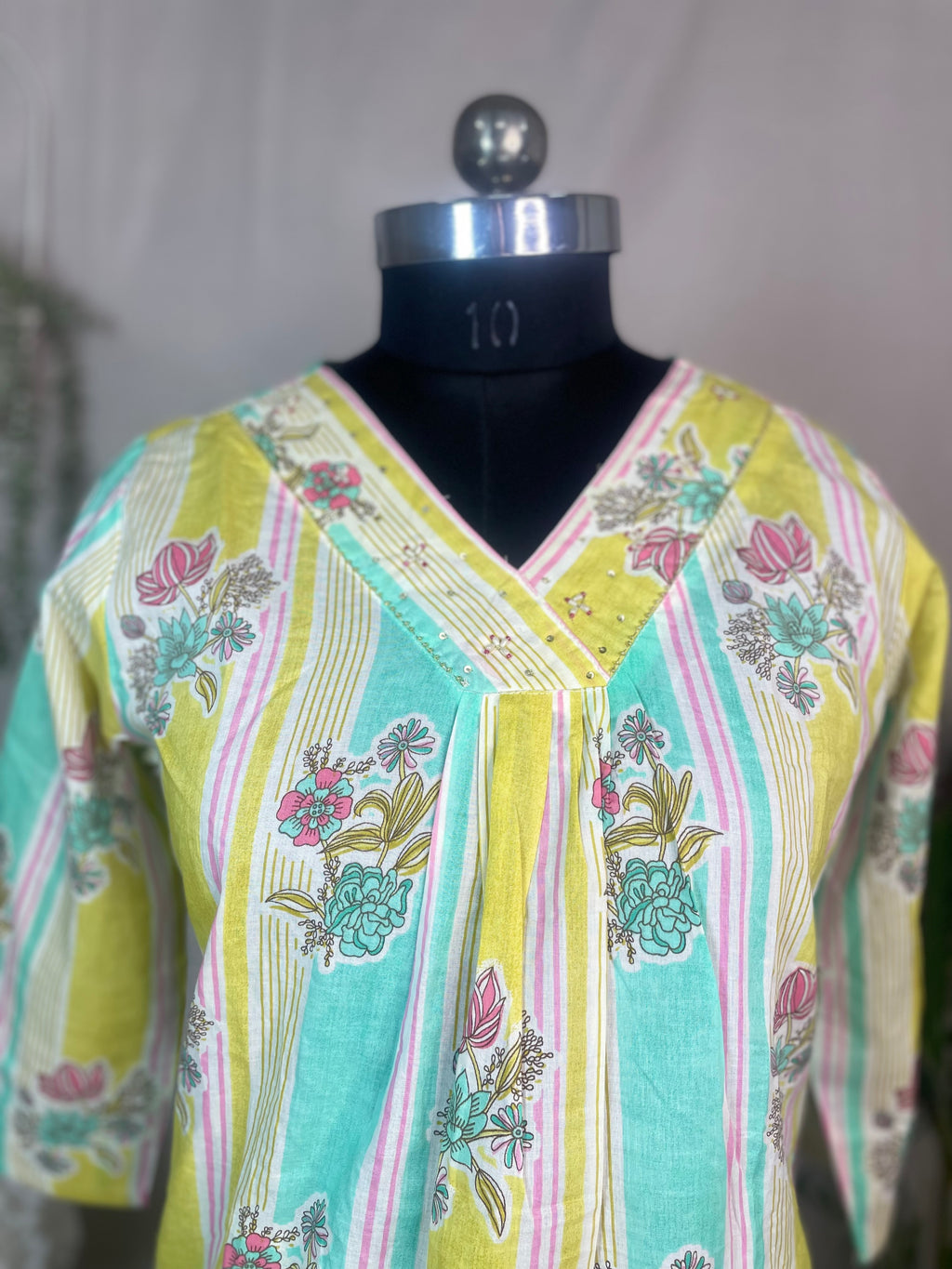 Dhruvi Mint Lemon Cotton 3 Pcs Suit Set