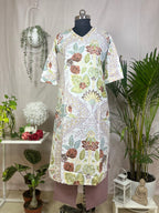 Esha Ivory Sage Cotton 3 Pcs Suit Set