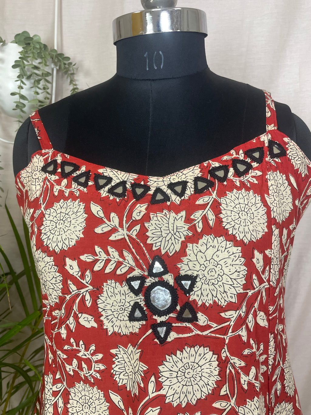 Kavya Rust Floral 2-Piece Spaghetti Set