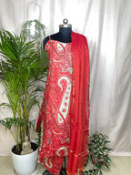 Riddhi Red Paisley 3-Piece Spaghetti  Set