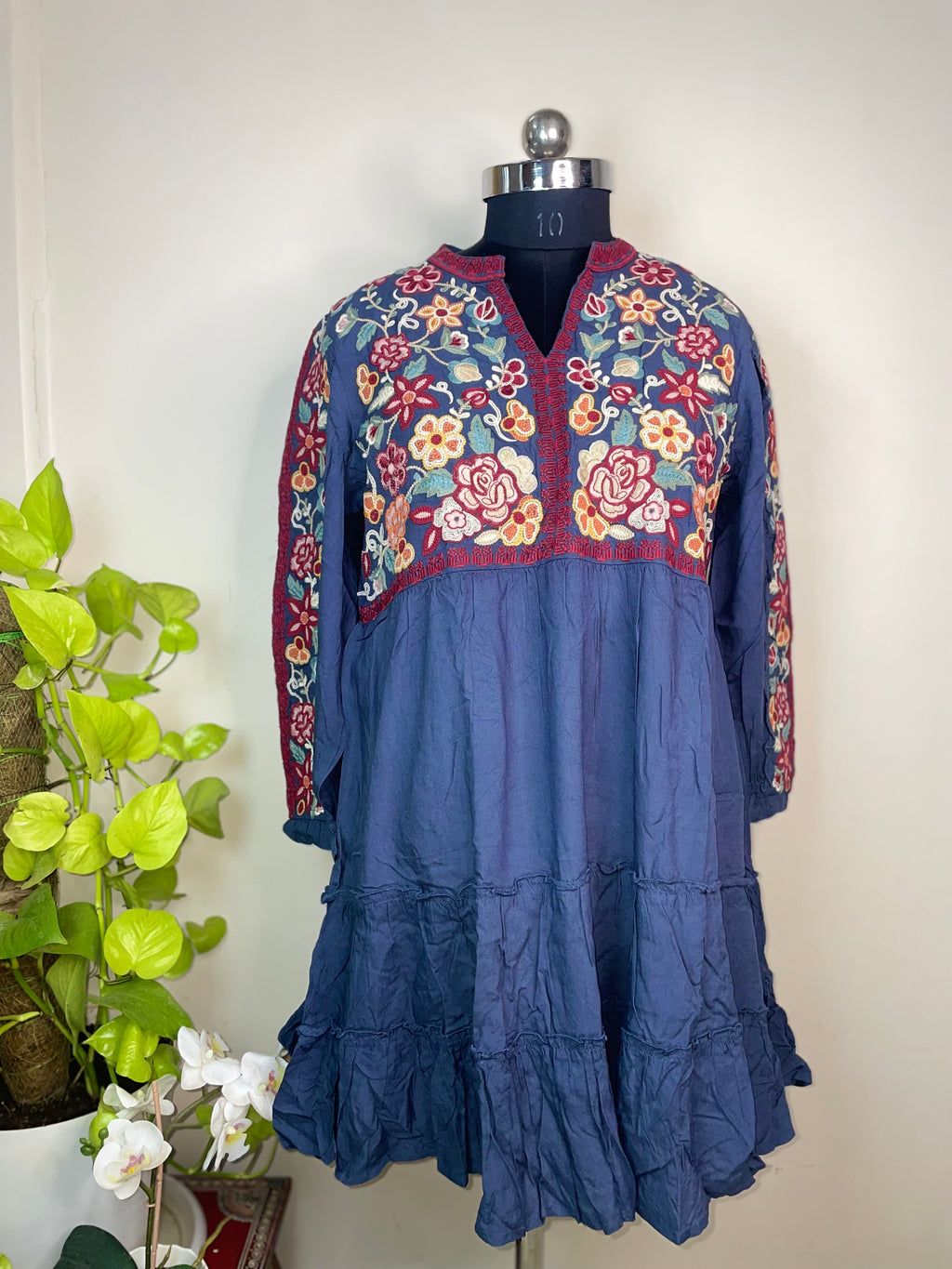Midnight Flower Short Kurti